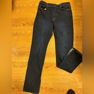 Pilcro Dark Indigo Denim with Tan Stitching